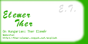 elemer ther business card